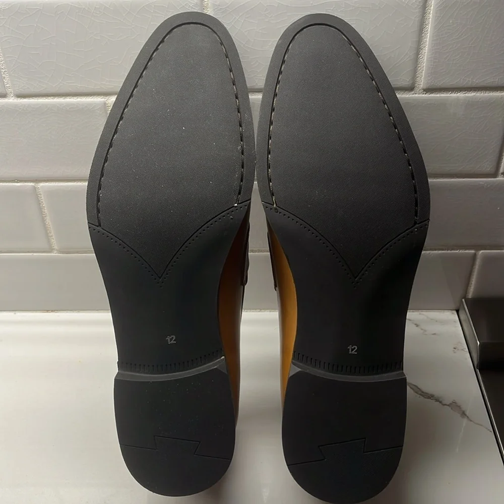 Men’s Brown Leather Penny Loafers — Classic Dress Slip-Ons